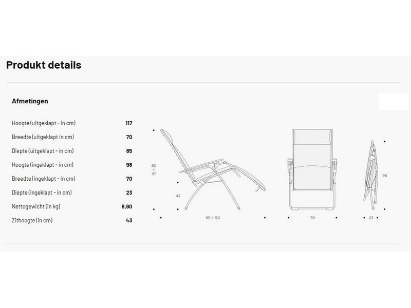 Lafuma Relaxstoel Evolution Becomfort Dark Grey 8902 - Image 4