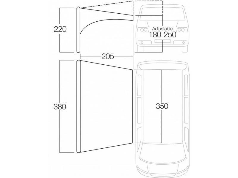 Vango Opblaasluifel Voor Caravan Airbeam Sky Canopy 3,5 Meter - Image 5