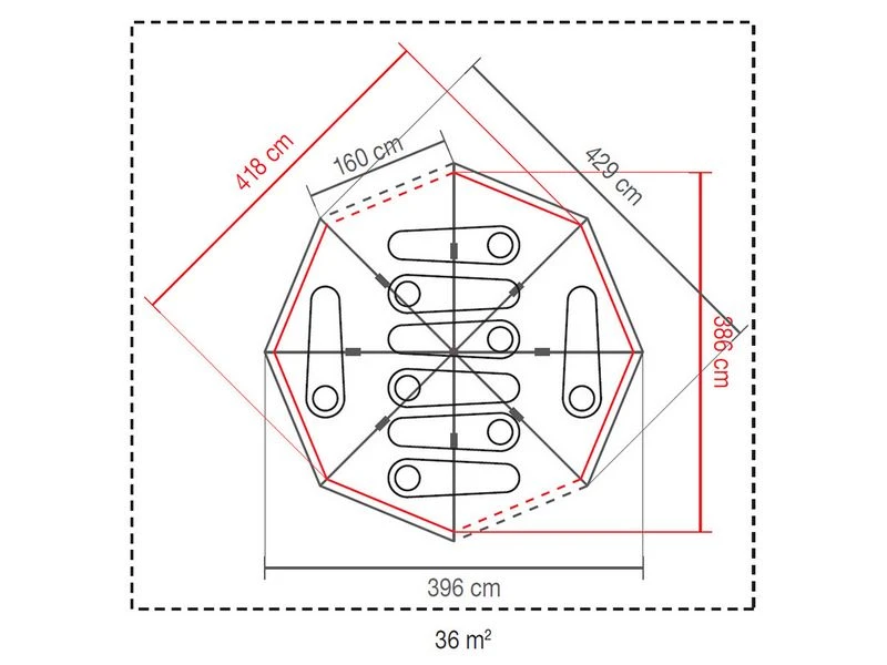 Coleman Familie Tent Octagon Blue-lime - Image 4